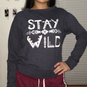 long sleeve Stay Wild sweater